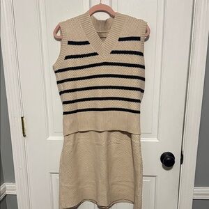 Striped Knit Sleeveless Dress